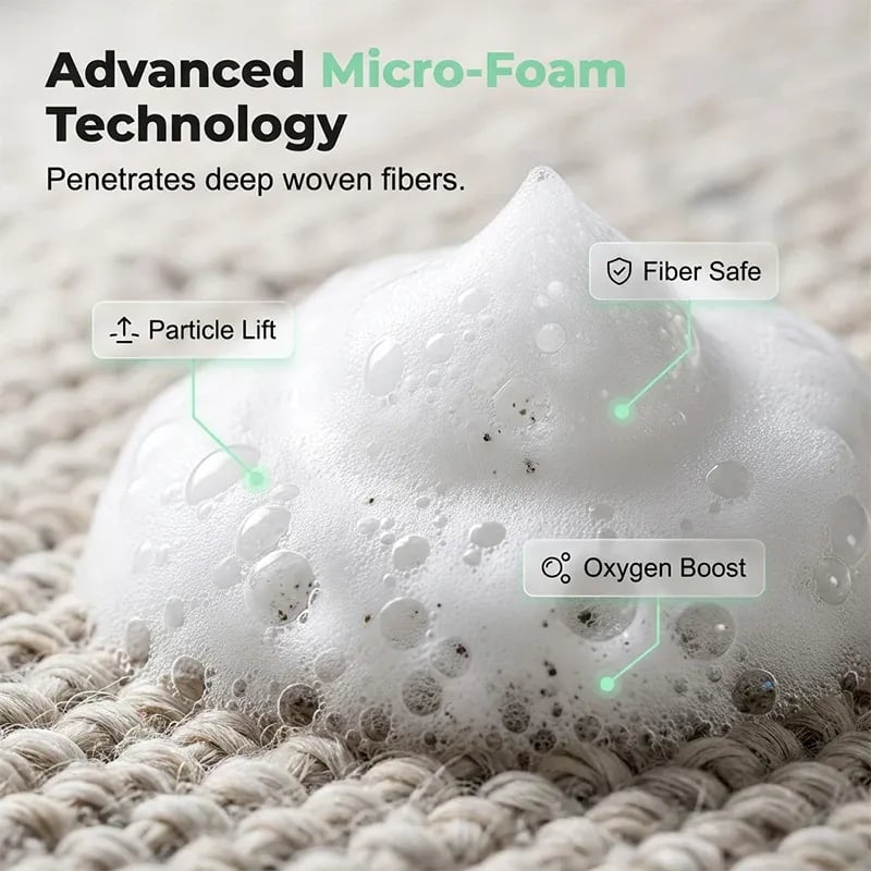 Micro-foam penetrating deep woven fibers