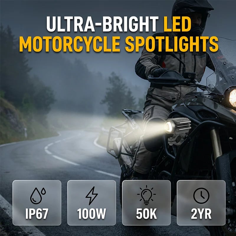 Ultra-bright LED motorcycle spotlights