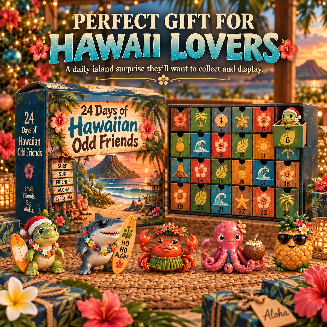 Hawaiian Odd Friends advent calendar gift for Hawaii lovers