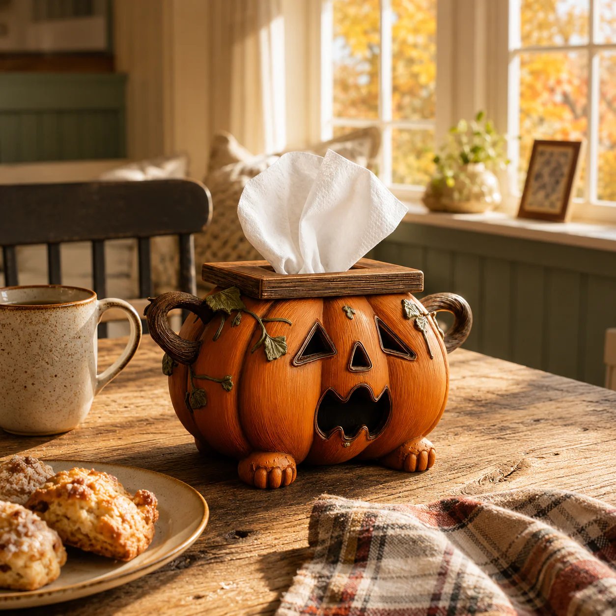 Pumpkin Tissue Box Cover Lifestyle