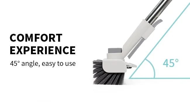 Floor Scrub Brush with Long Handle, cleaning brush,3 in 1 Scrape and Heavy-Duty Stiff Bristle Scrubber Brush for Cleaning Shower Bathroom, Patio, Garage, Kitchen, Wall and Deck,Christmas Gifts
