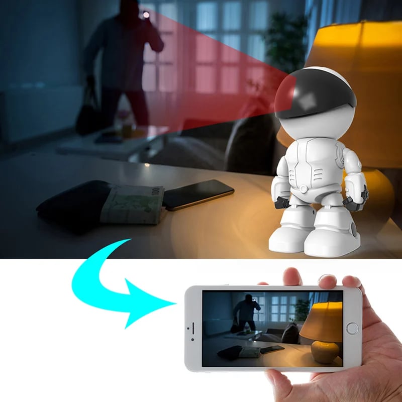 1MP Robot IP Camera Indoor Outdoor Security Camera WiFi Wireless Webcam (HD Version, No Card) - White 8