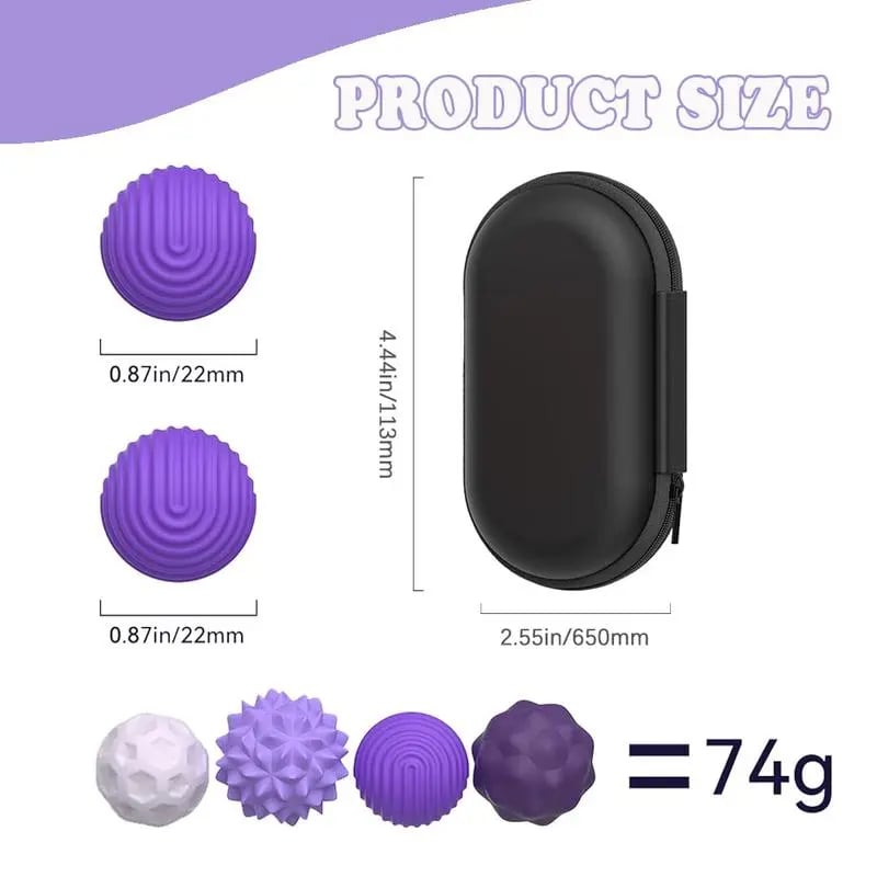 Storage case with fidget balls