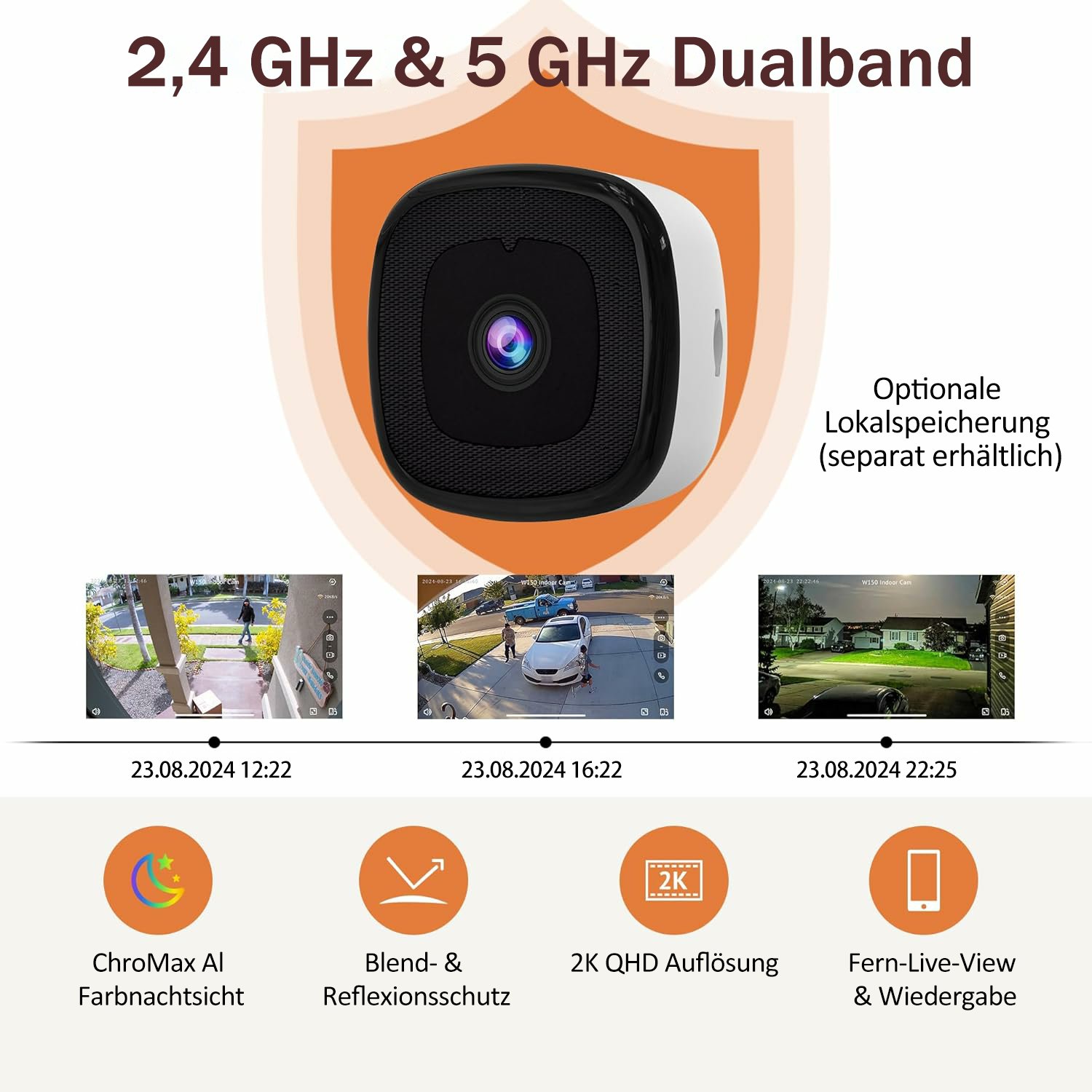 🔥 Kristallklare Sicherheitskamera 🎥 Farb-Nachtsicht 🌙 24/7 Aufnahme & intelligente Benachrichtigungen 🚨 Einfache Installation! 🔒
