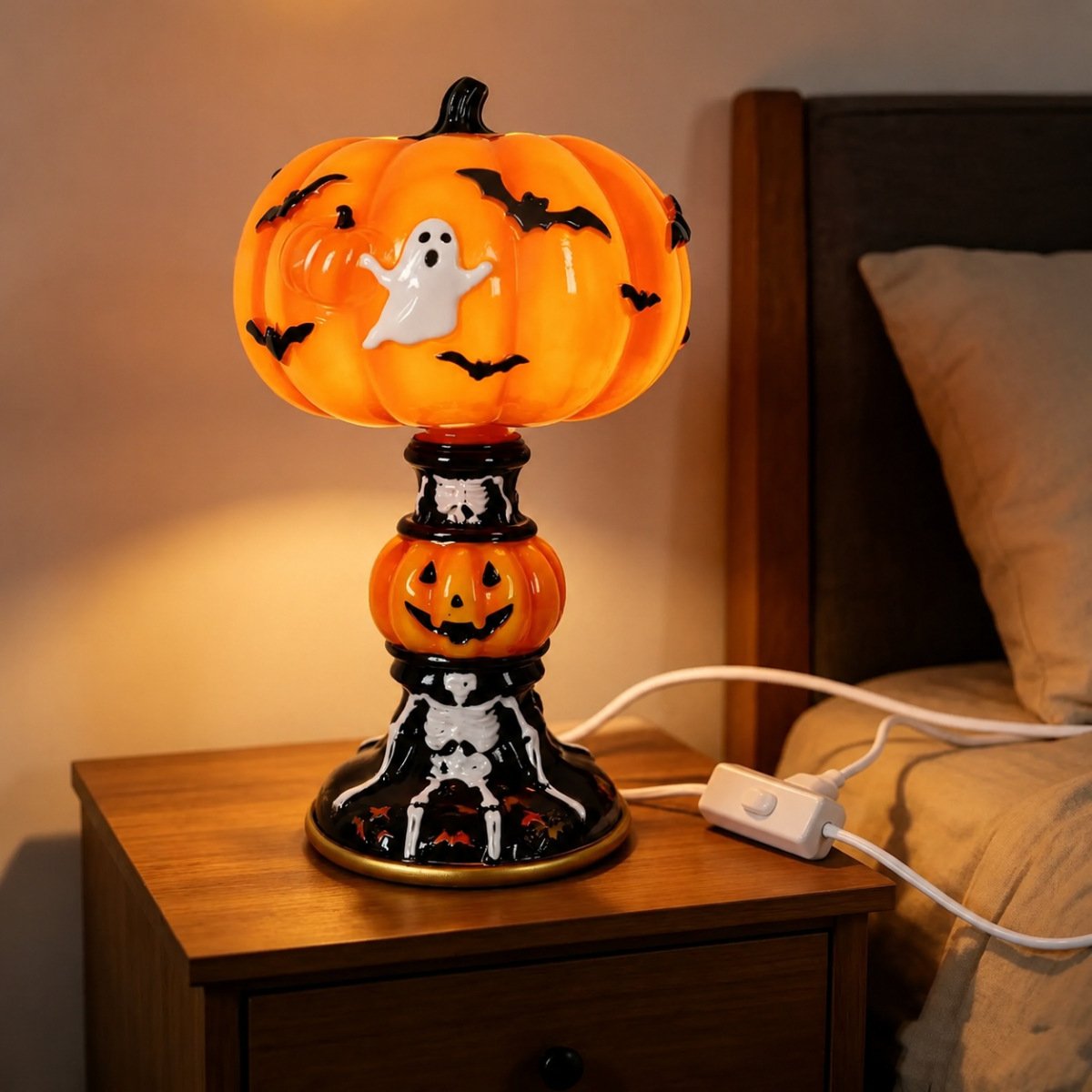 Pumpkin Ghost Table Lamp