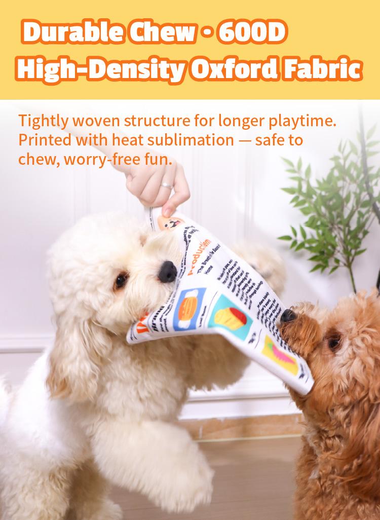 Durable Newspaper Pet Balloon Dog Toy - Crinkle Chew for Boredom Relief, Teeth Cleaning, Interactive Play - Safe, Non-Toxic, Washable, Quick-Dry