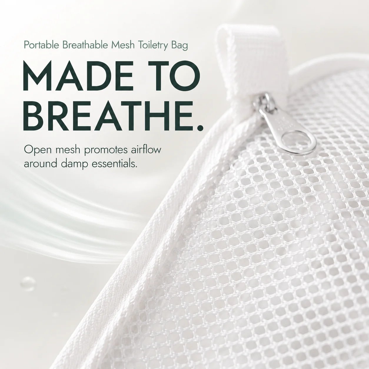 Close-up of breathable polyester mesh material