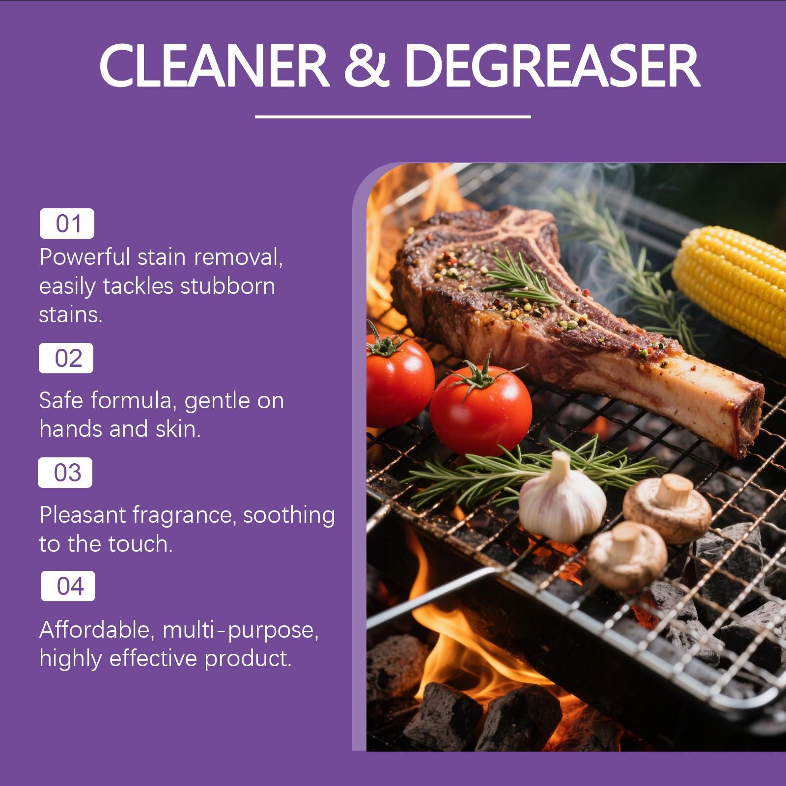 120ML BBQ Non-toxic, Heavy Duty, No Residue Grill Cleaner Degreaser Spray, All-Purpose Smoky Stain & Grease Remover, Fast-Acting Deep Cleaning Formula 120ML BBQ Non-toxic, Heavy Duty, No Residue Grill Cleaner Degreaser Spray, All-Purpose Smoky Stain & Grease Remover, Fast-Acting Deep Cleaning Formula