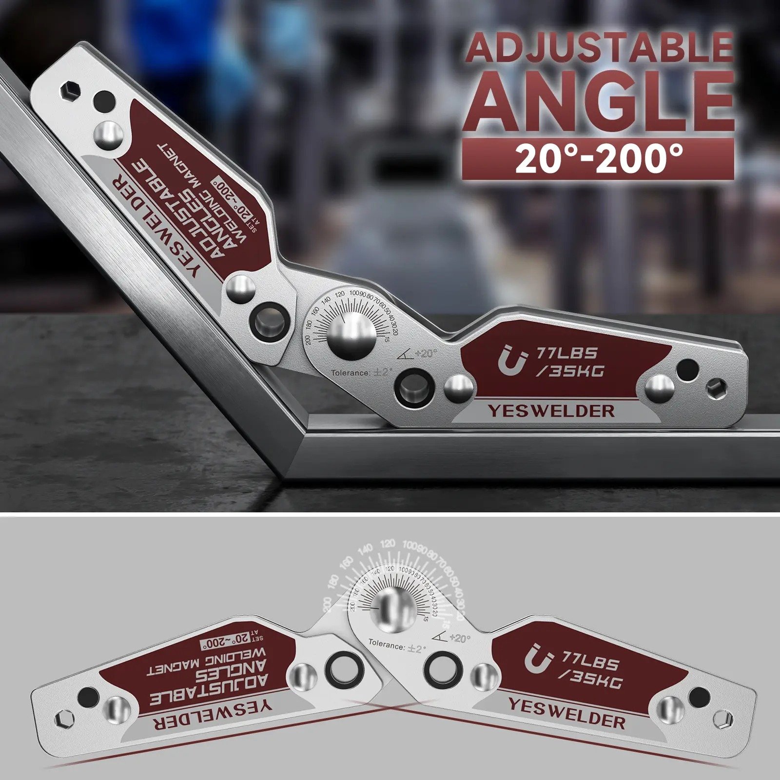 Adjustable-Angle Welding Magnet – 48 or 77 lb product overview