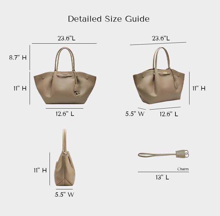 NEWBELLA Marella Top Handle Tote Bags - Elegant PU Leather Tote with Detachable Charm & Magnetic Closure System for Everyday Use 23.6" x 12.6" x 5.5" x 11" SpringStatements
