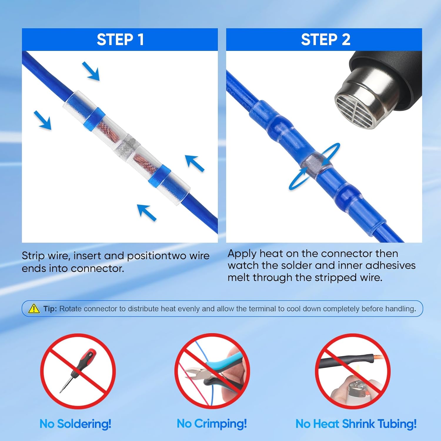 300PCS Solder Seal Wire Connectors-haisstronica Waterproof Heat Shrink Butt Connectors-Self Solder for Marine,Aircraft,Boat,Truck,Stereo,Joint