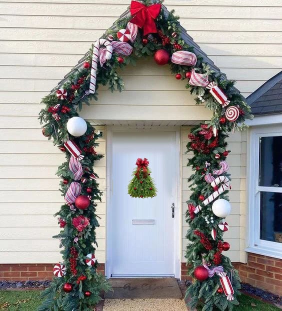 Handmade burlap Christmas wreath