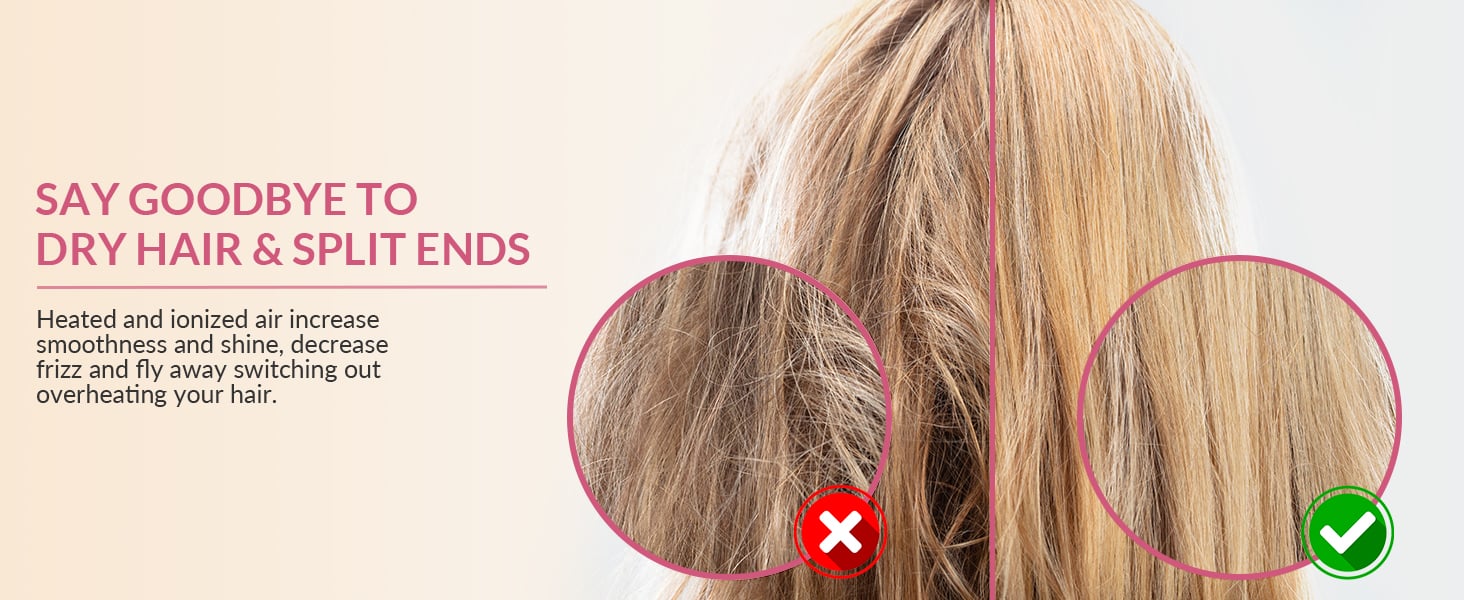 Hot air blow dryer brush
