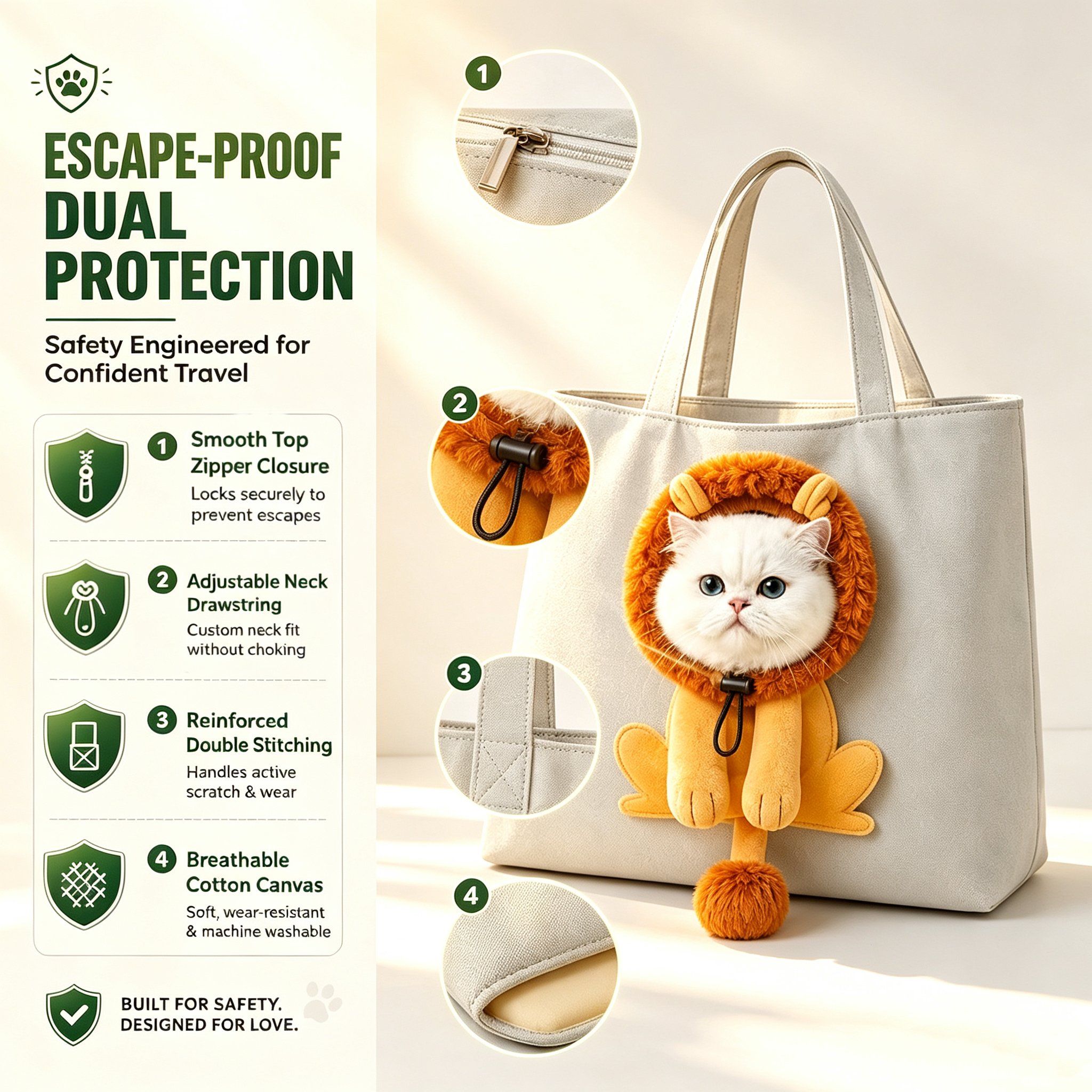 Peek-out lion-shaped opening