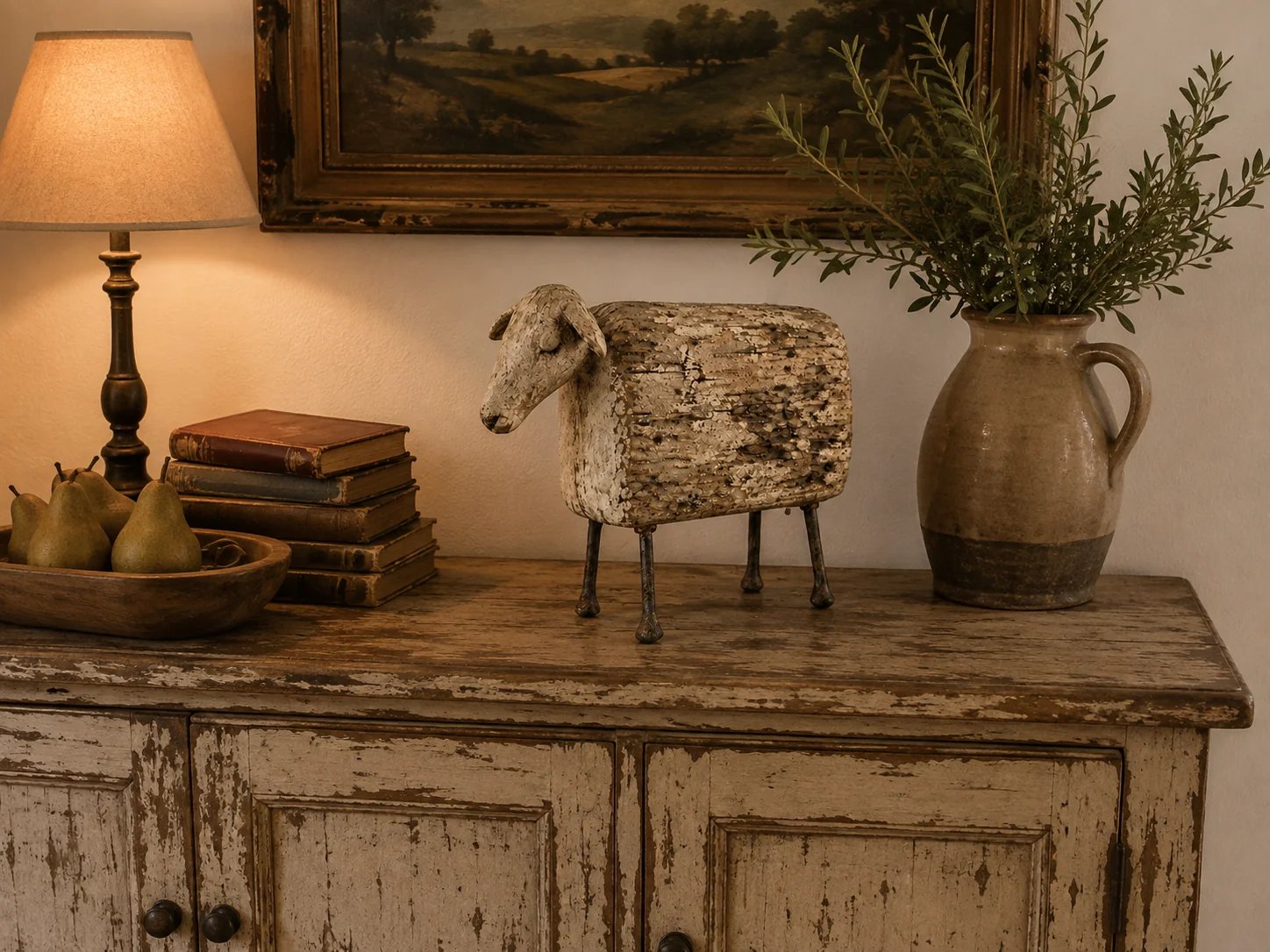 🐑 Vintage Distressed Farm Animal Sculptures – 5 Rustic Styles