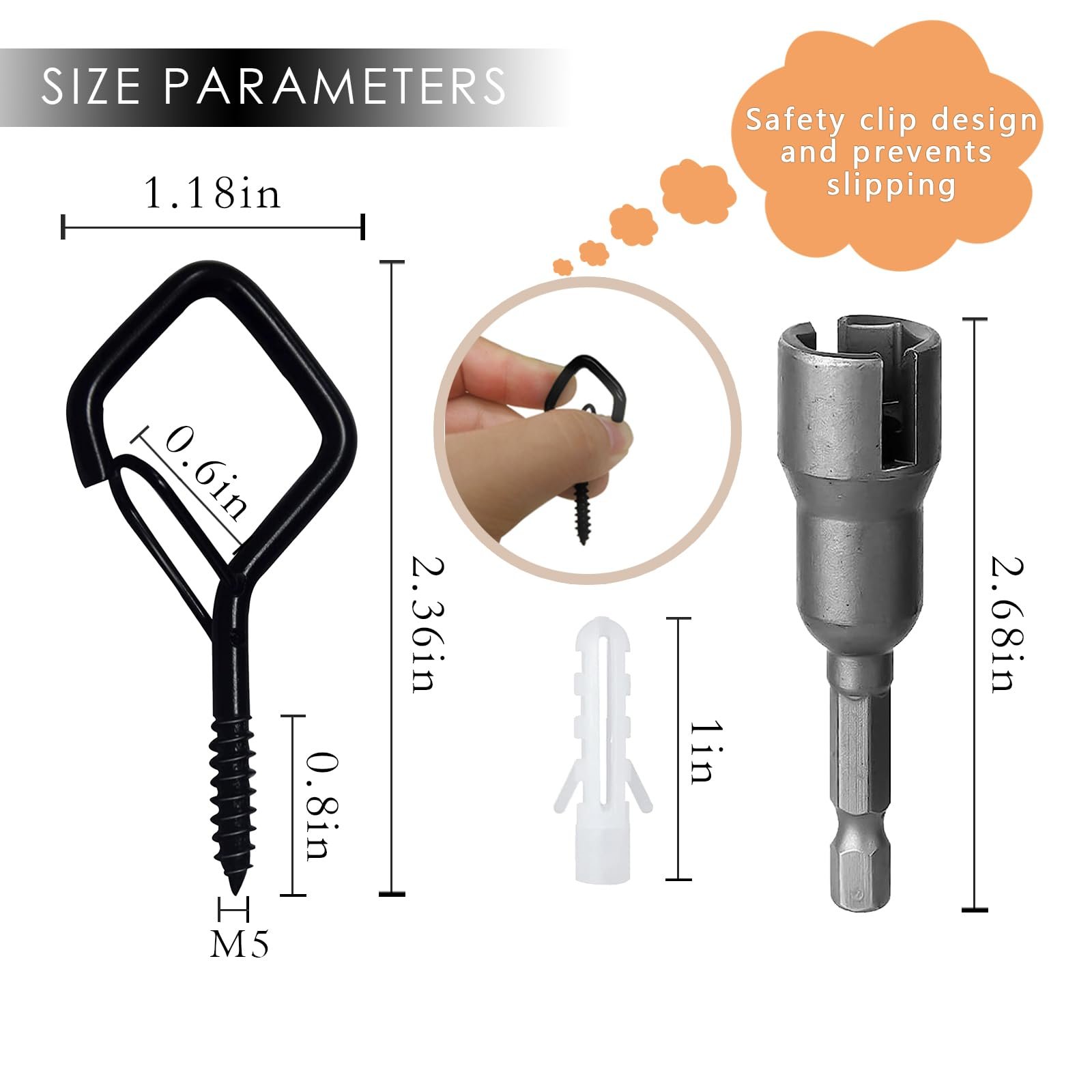 Size and Safety Clip Details