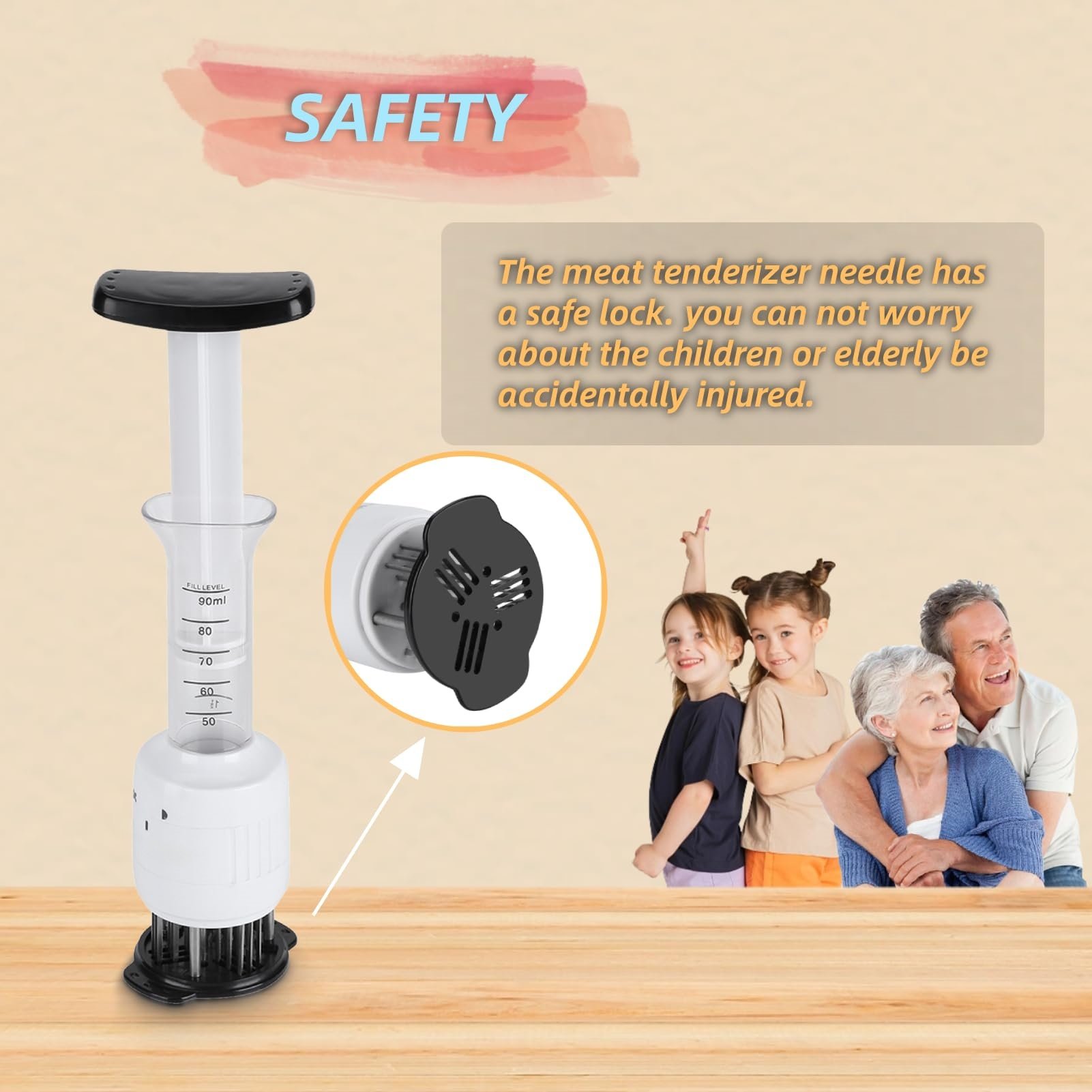 Easy to clean meat injector
