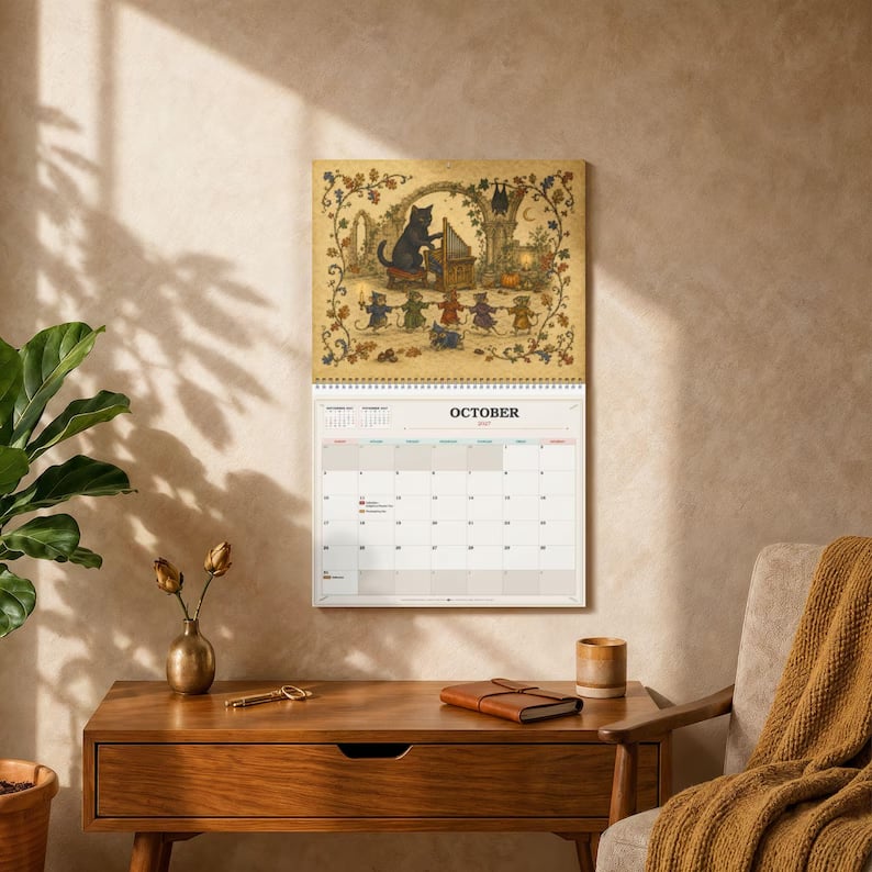 Medieval animal manuscript calendar artwork