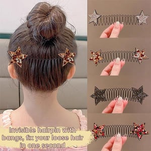 Star Rhinestone Hair Comb - Side View