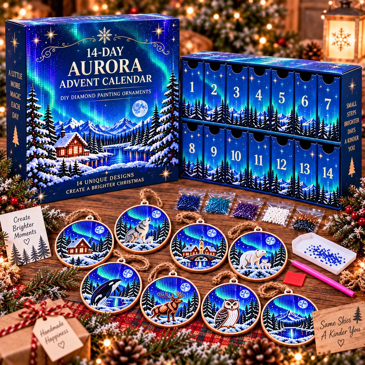 14-Day Aurora Diamond Painting Advent Calendar