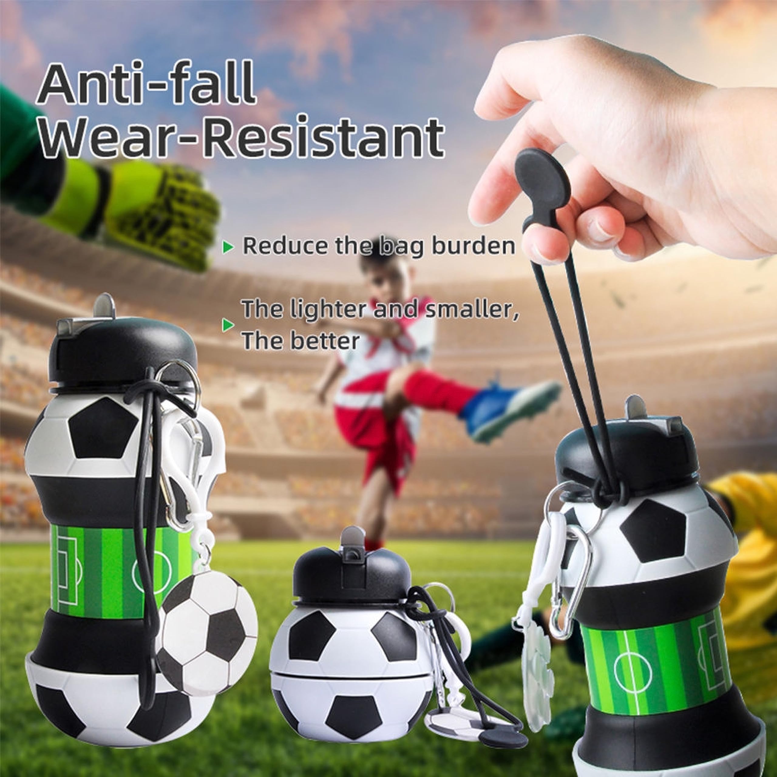 Wear resistant foldable bottle strap detail