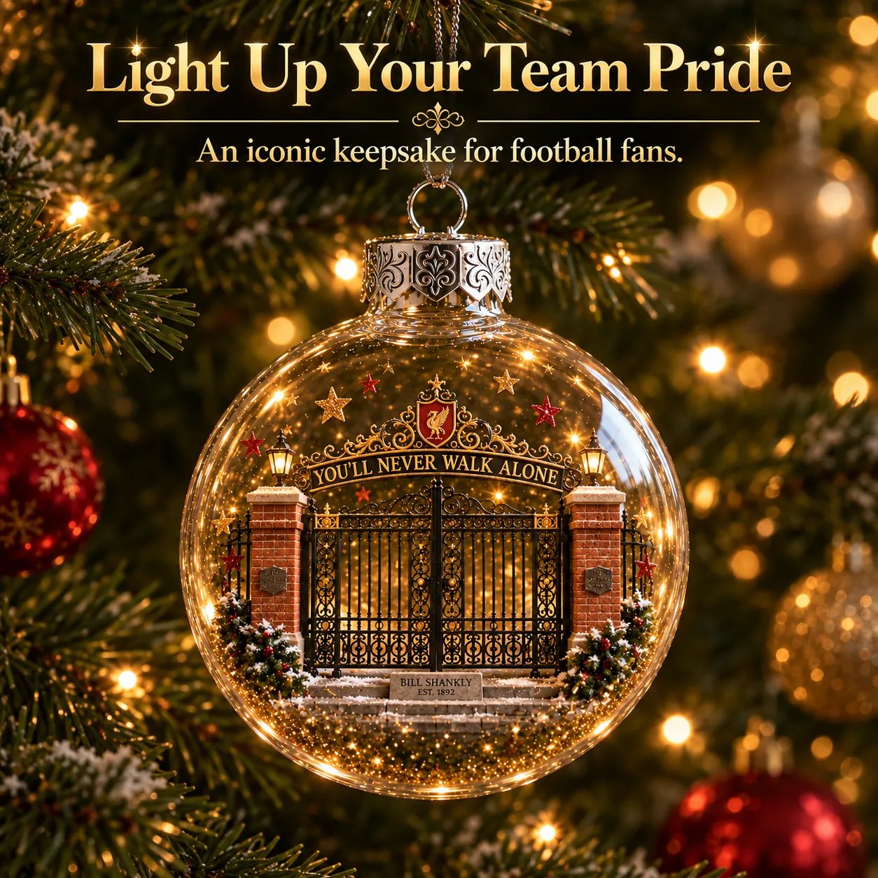 Glowing football miniature Christmas ornament