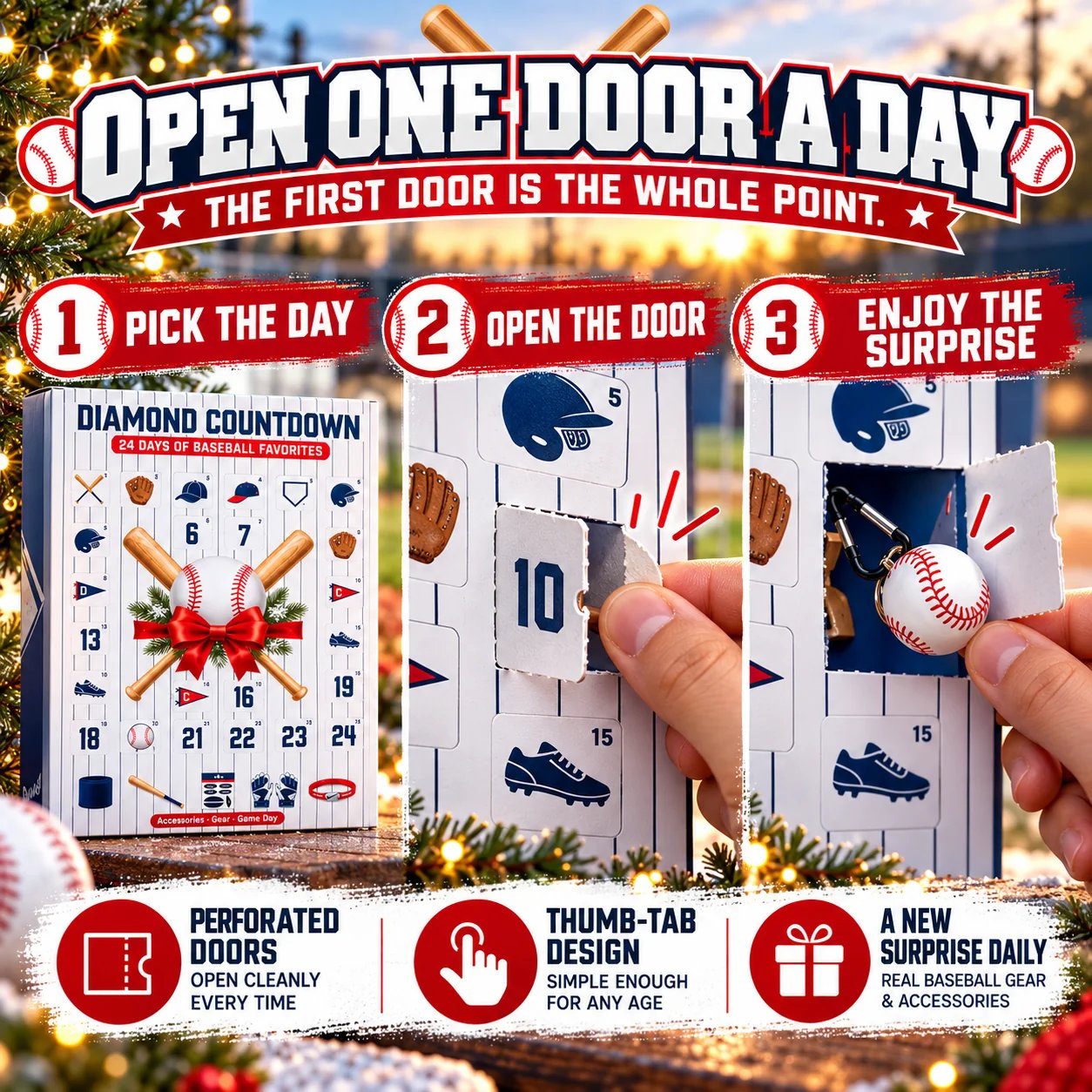 ⚾ Diamond Countdown Baseball Advent Calendar – 24-Day Surprises detail