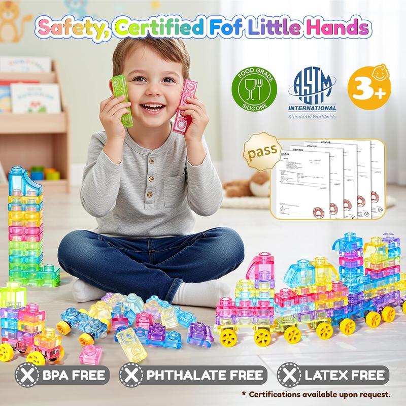 Soft colorful jelly building blocks for toddlers