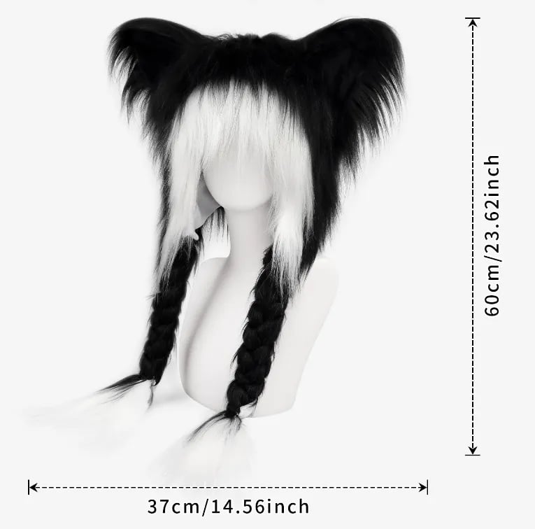 Fuzzy animal ear hat size reference