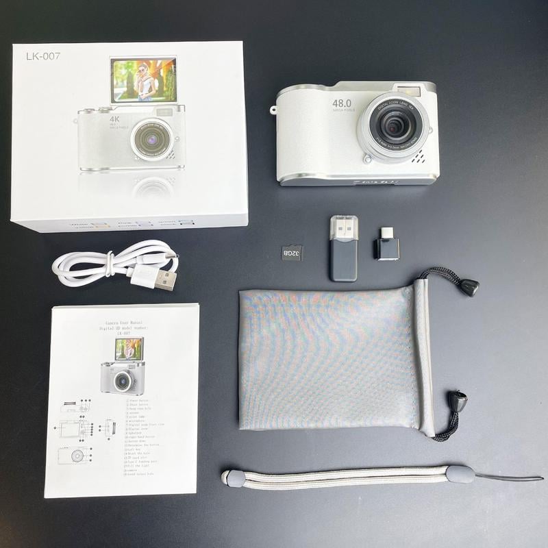 Product Introduction of 4K Foldable Screen Student Camera, 1 Count Retro CCD Card Machine, Entry-level Digital Camera, 1080P High Built-in Games & Filter Functions Camera, Mother's Day Gifts, Video 4