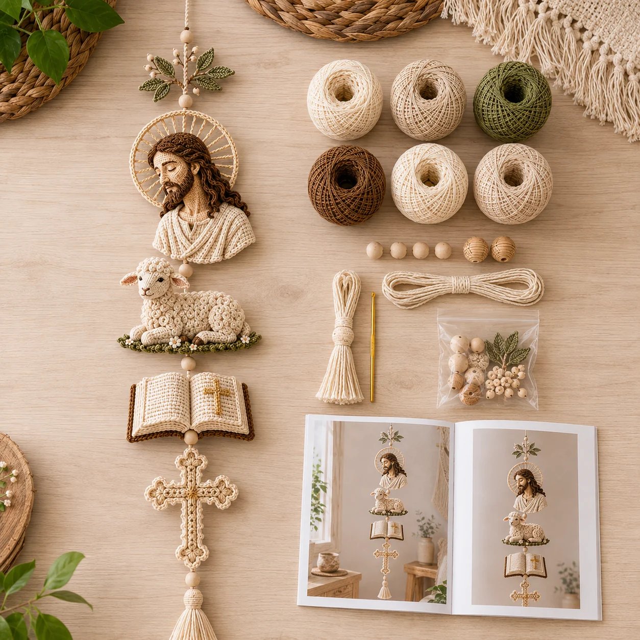 Finished and DIY versions of the Blessed Faith Hanging Cascade