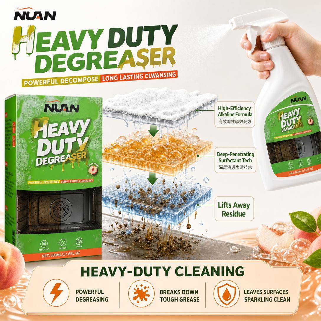 NUAN Heavy Duty Kitchen Degreaser Spray - 500ml Multi-Use Kitchen Household Products, Household Items for Grill Cleaning, Grease Removal on Appliances, Stovetops, Range Hoods, 500 Ml NUAN Heavy Duty Kitchen Degreaser Spray - 500ml Multi-Use Kitchen Household Products, Household Items for Grill Cleaning, Grease Removal on Appliances, Stovetops, Range Hoods, 500 Ml