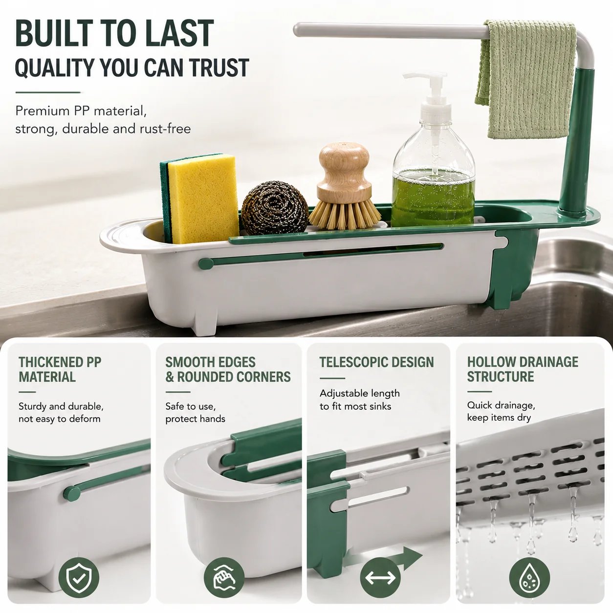 Messy sink transformed into an organized sink area