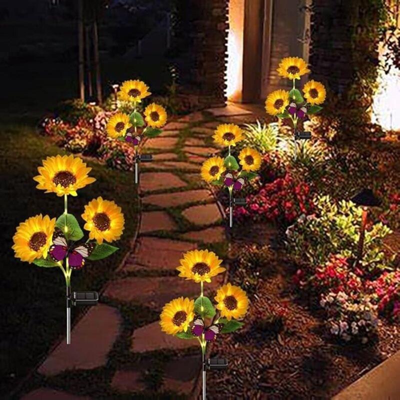 Product Introduction of 2/4pcs Solar LED Sunflower Garden Lights, Realistic Night Glow for Yard, Lawn, Patio and Porch Decoration, Waterproof IP65, Energy Efficient Outdoor Lighting, Garden Lighting | Decorative Solar Lights | Durable Plastic Flowers, Solar Garden Lights 3