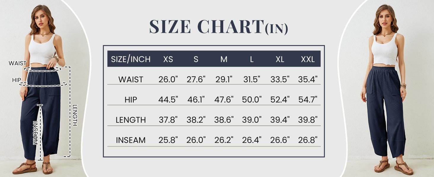 UANEO Women's Baggy Wideleg Pants Casual Elastic Waisted Palazzo Harem Pants with Pockets UANEO Women's Baggy Wideleg Pants Casual Elastic Waisted Palazzo Harem Pants with Pockets