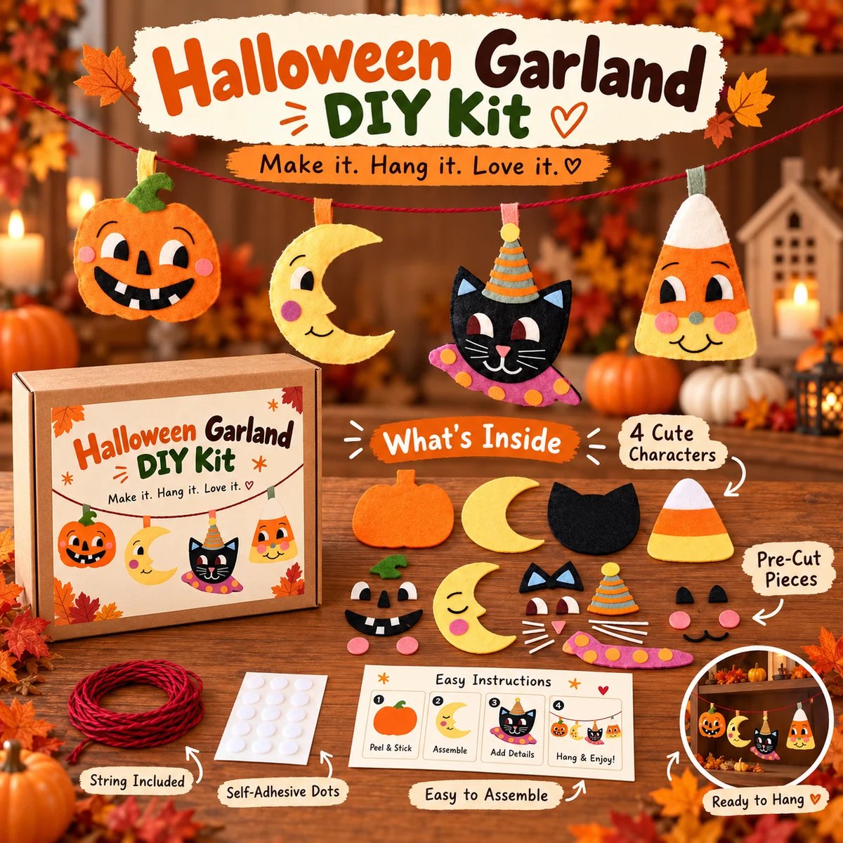 Halloween Garland DIY Kit contents