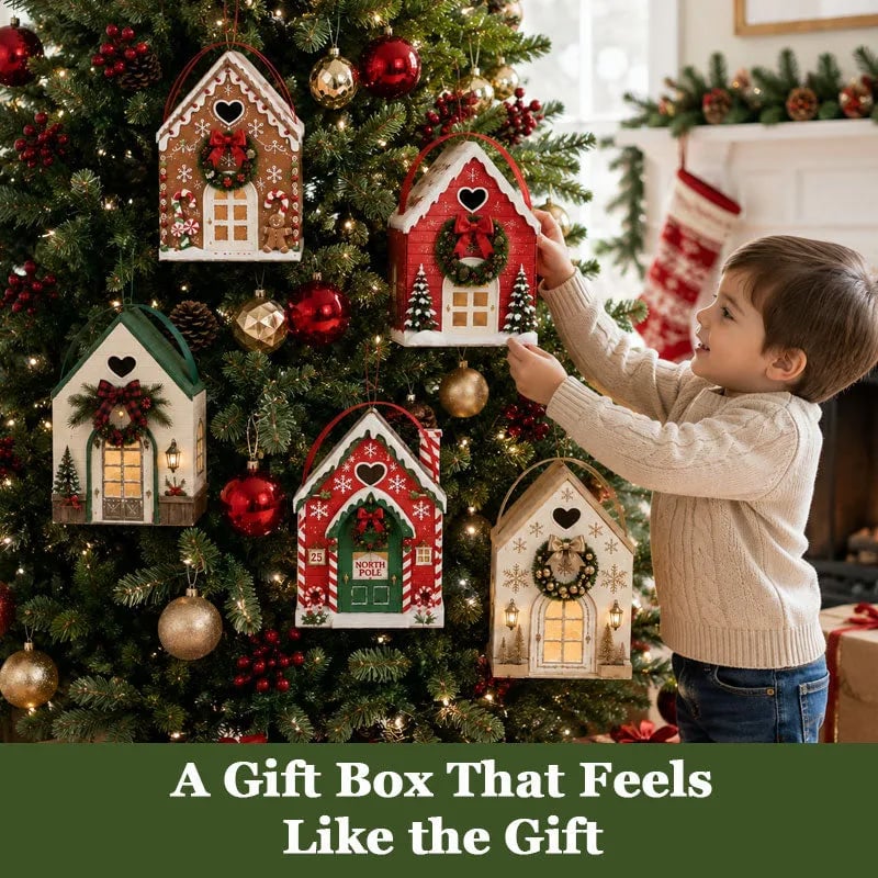 House shaped Christmas gift packaging