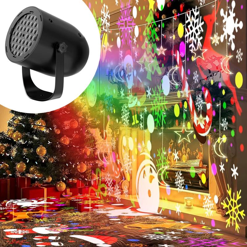 Projector casting colorful images on a wall