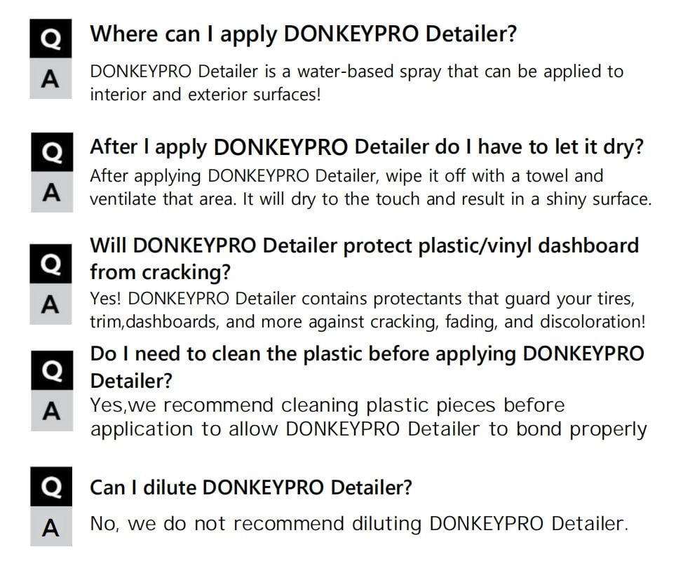 DONKEYPRO Automotive Care Agent Protector Wax - Anhydrous Spray for Vinyl, Rubber, Plastic, Leather Surfaces, Prevents Aging, Fading, Cracking, Suitable for Sun-Exposed Vehicles, Cleans & Protects Interiors & Exteriors