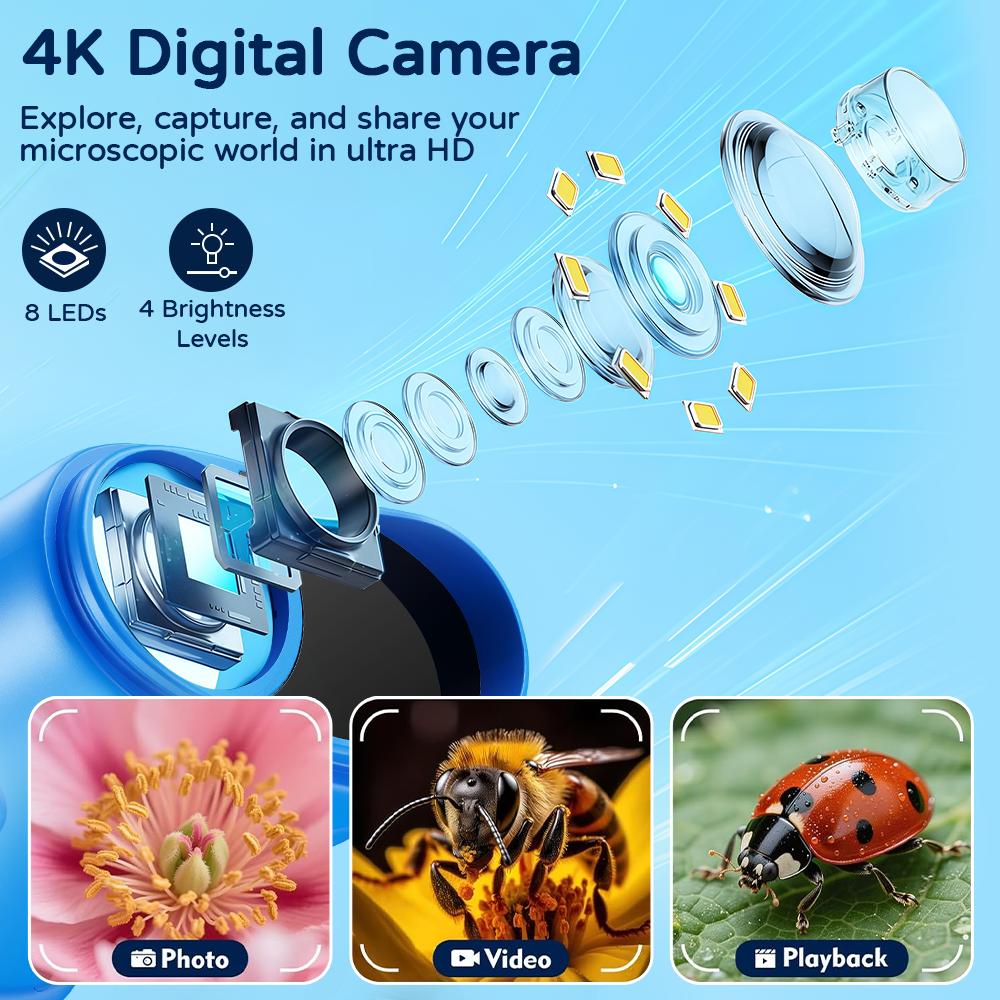 【2026 Upgrade】Aspoven 1000X Handheld Microscope for Kids with 4K 2.0" Screen, Photo & Video Camera, Rechargeable and Portable, a Fun STEM Gift & Birthday Present for Ages 3+ 【2026 Upgrade】Aspoven 1000X Handheld Microscope for Kids with 4K 2.0" Screen, Photo & Video Camera, Rechargeable and Portable, a Fun STEM Gift & Birthday Present for Ages 3+