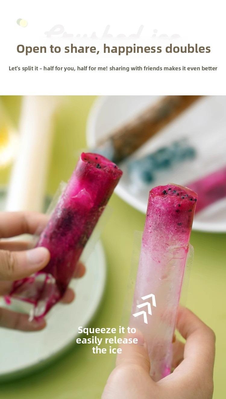 100 PCS Food-grade disposable popsicle bags, fruit jelly bags, ice cream, popsicle sticks, long strips, homemade ice pop bags