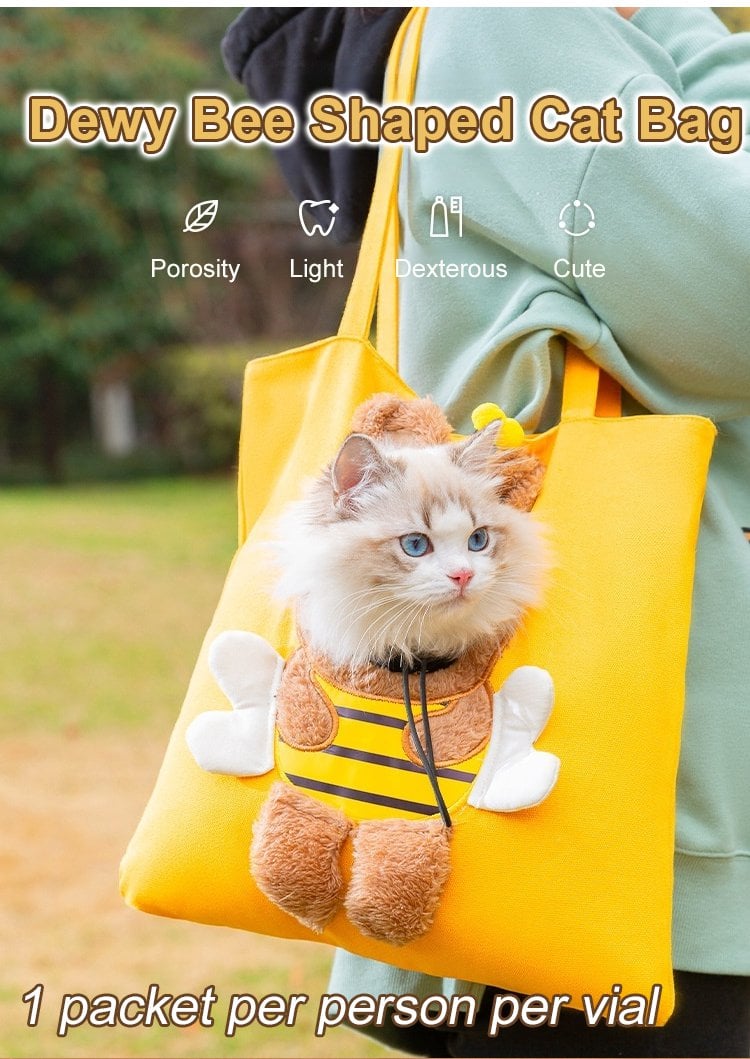 Cute bee pet carrier bag with cat