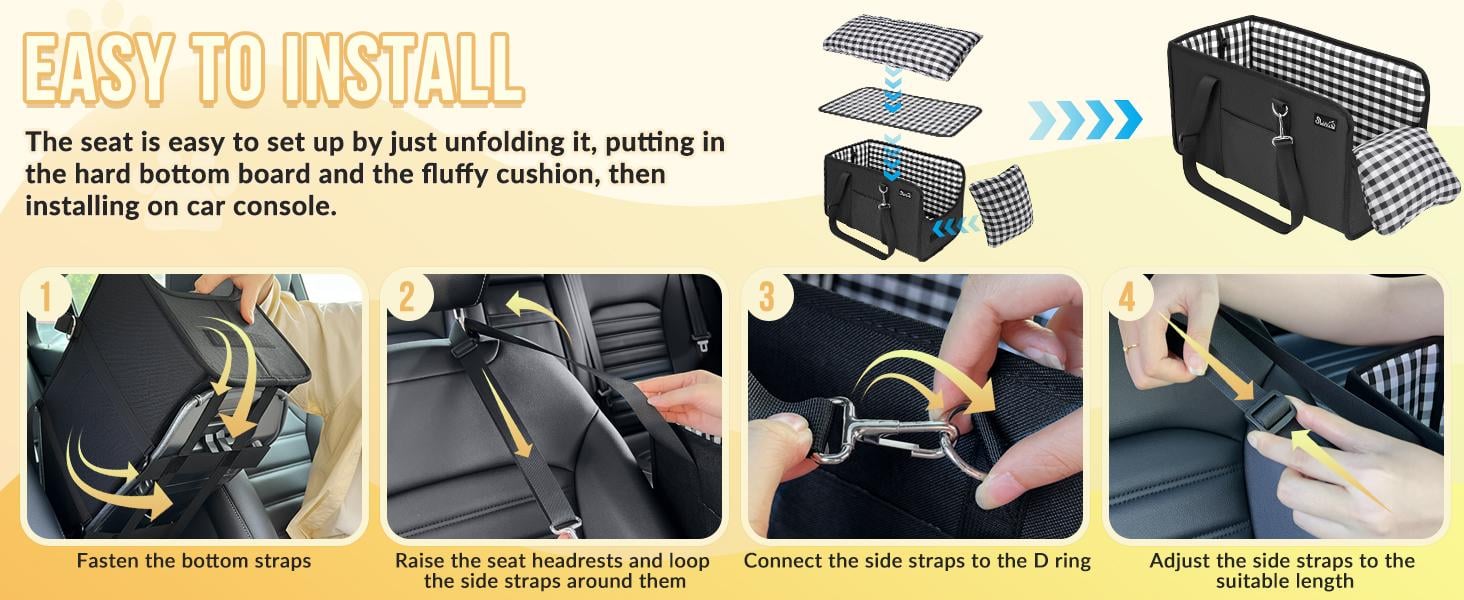 Must-Have Center Console Dog Car Seat - Anxiety Relief Small Pet Booster Seat, Ultra-Safe Armrest Dog Bed for Travel, Cozy & Secure Car Seat for Small Dogs & Cats Must-Have Center Console Dog Car Seat - Anxiety Relief Small Pet Booster Seat, Ultra-Safe Armrest Dog Bed for Travel, Cozy & Secure Car Seat for Small Dogs & Cats