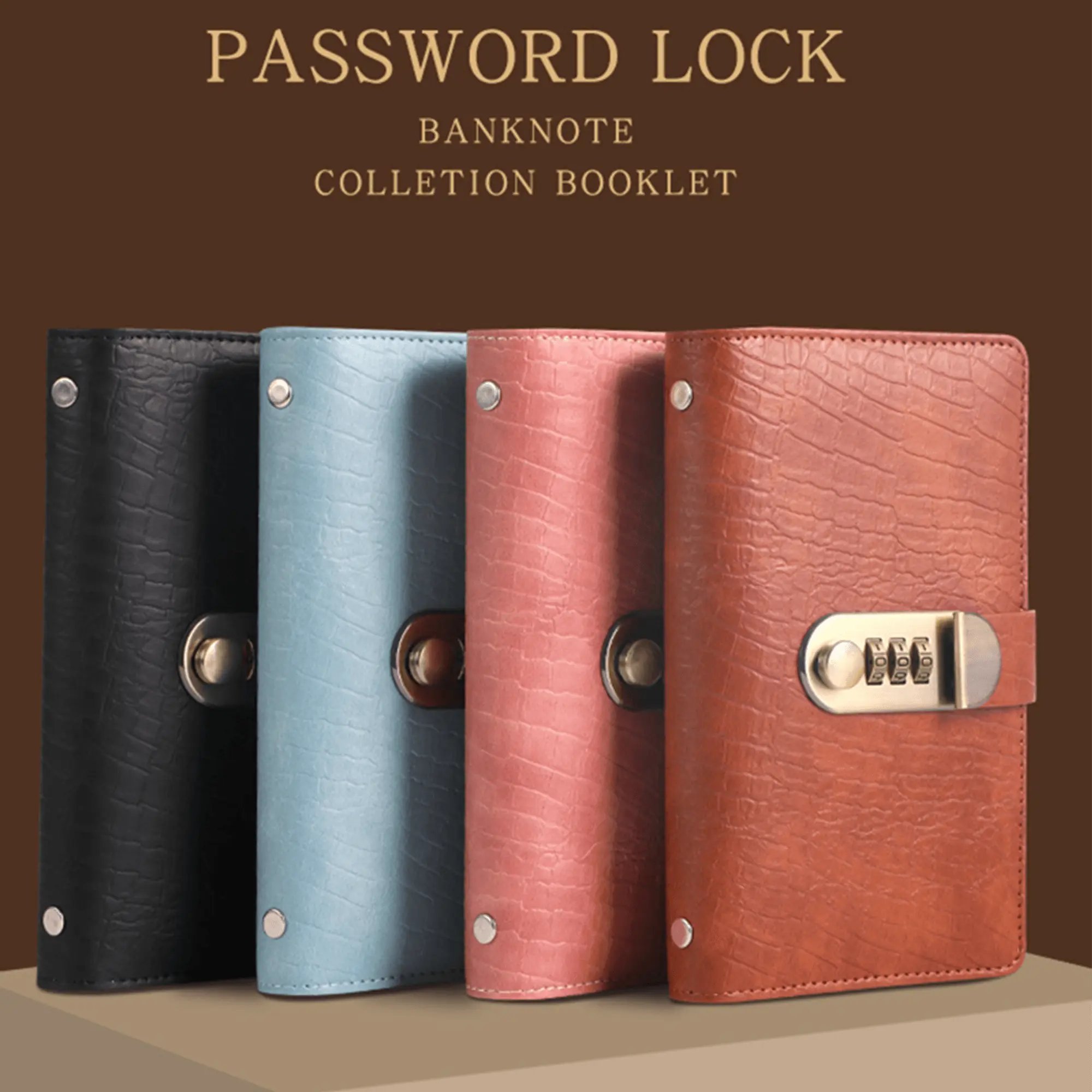 A6 savings notebook with combination lock
