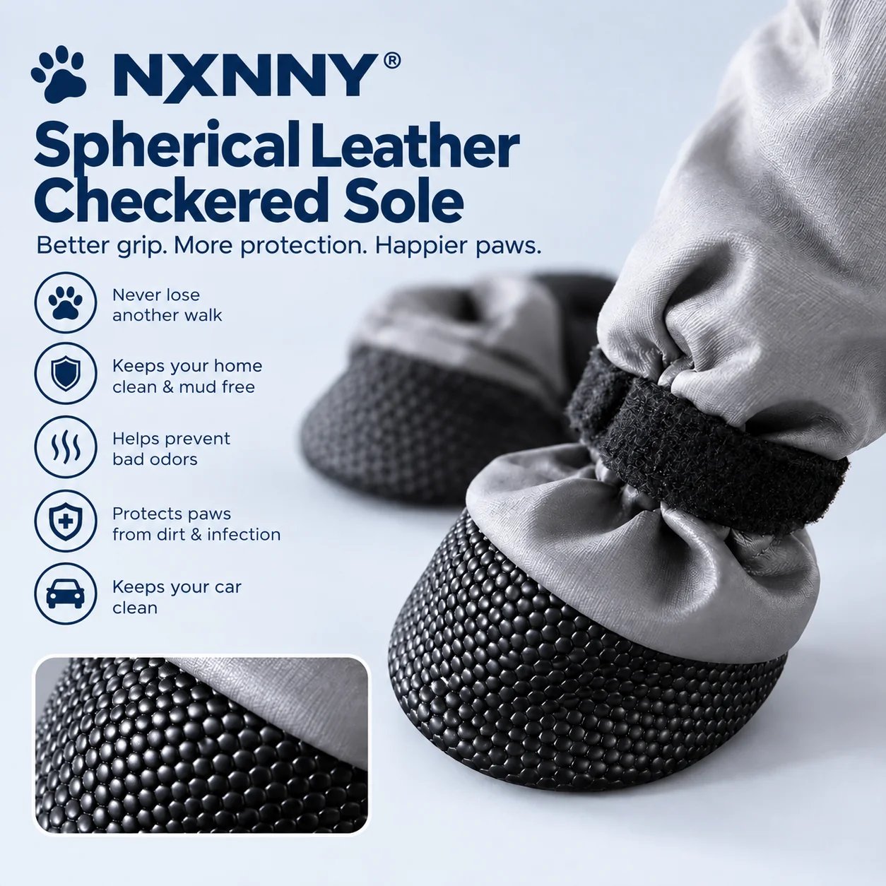 NXNNY built-in dog paw protection sole detail