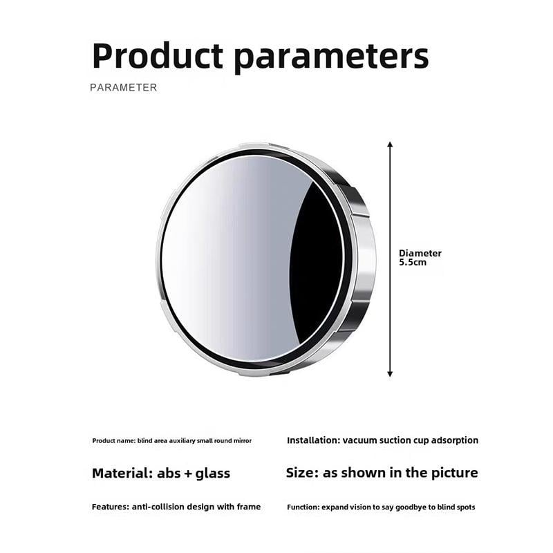 2Counts Safety driving mirror,Car Blind Spot Mirror, Wide Angle Mirror for Car Rearview Mirror,360-Degree Reversing Mirror,Vacuum Suction Cup,Small Round MirrorBlind Spot Auxiliary Mirror,Ultra-Clear Mirror.