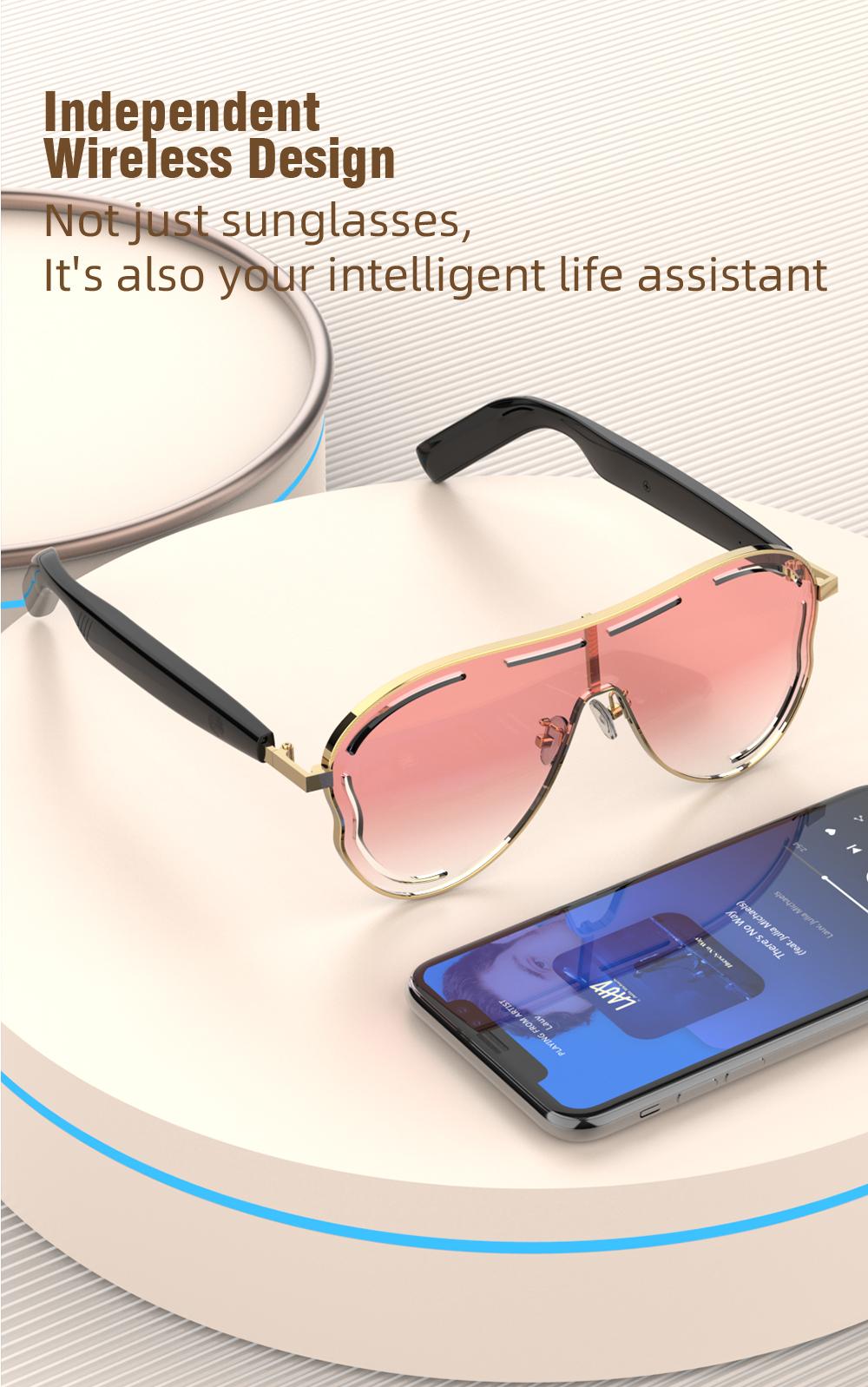 DVKIX  Smart Bluetooth 5.4 Sunglasses with Open-Ear Audio Blue Light Blocking UV Protection Waterproof for Outdoor Sports Daily Wear Electronic Gadgets,as a Christmas gift