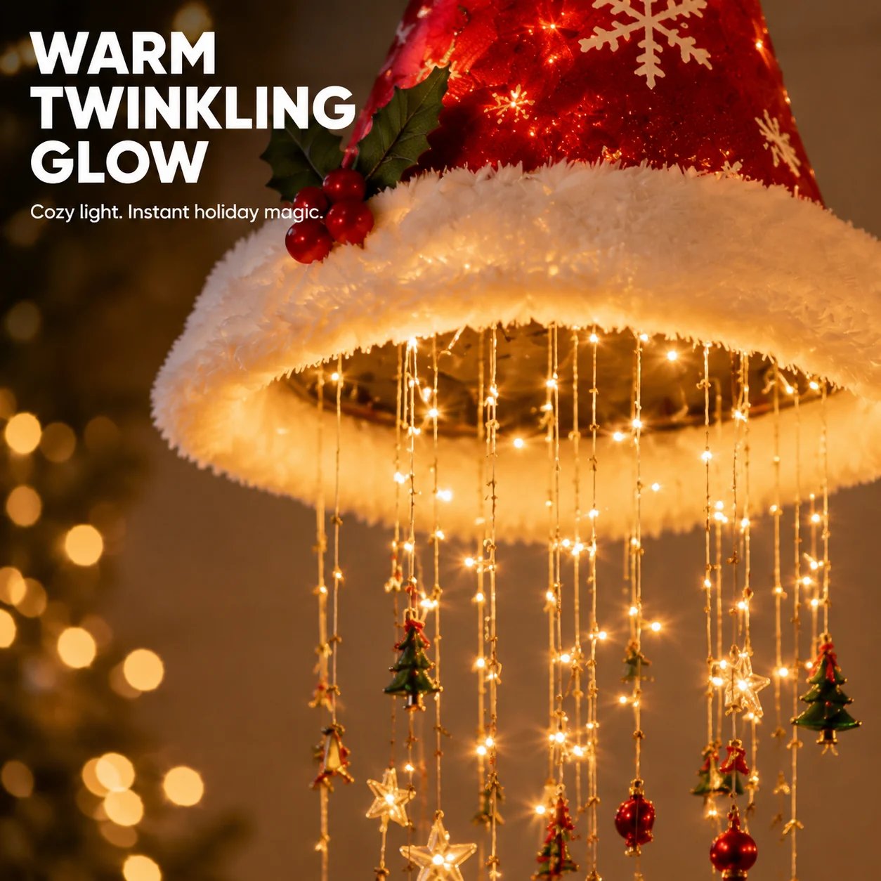 Warm twinkling LED Christmas garland glow