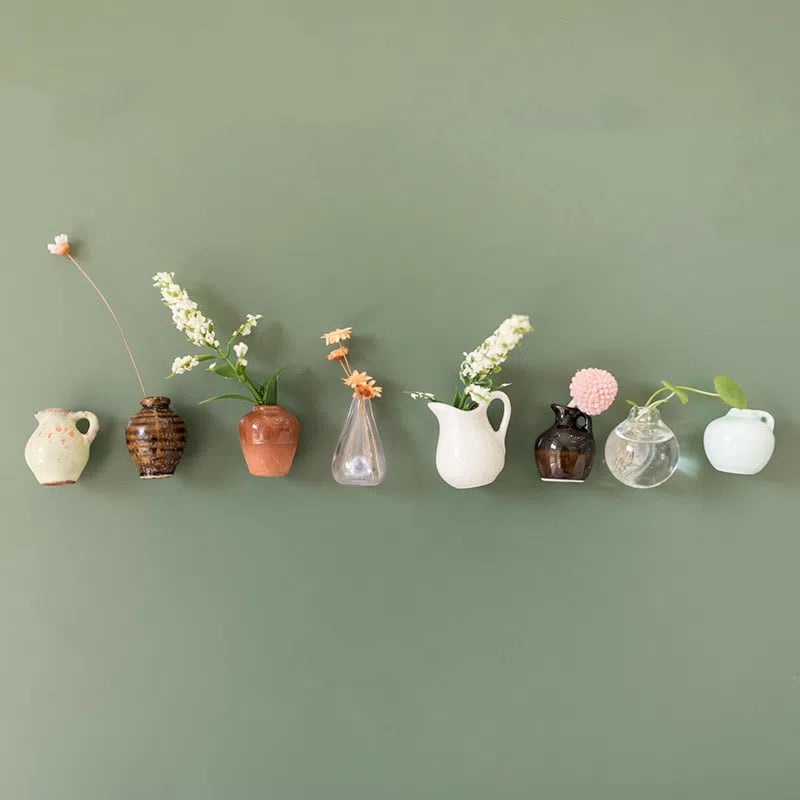 6PCS mini vase fridge magnet set display