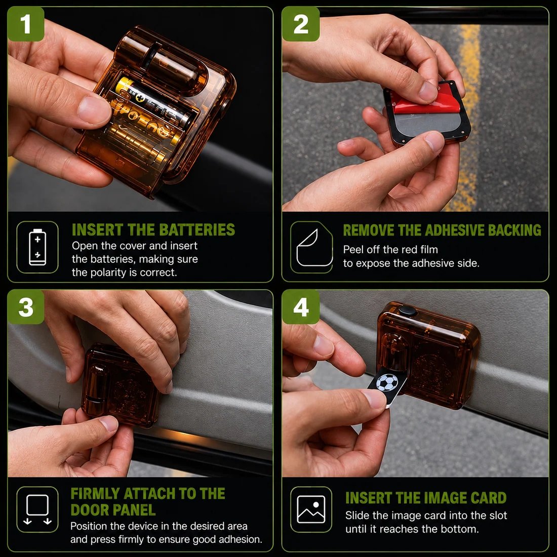 Wireless magnetic car door projector light